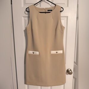 Tommy Hilfiger Beige/ tan Dress with White Accents